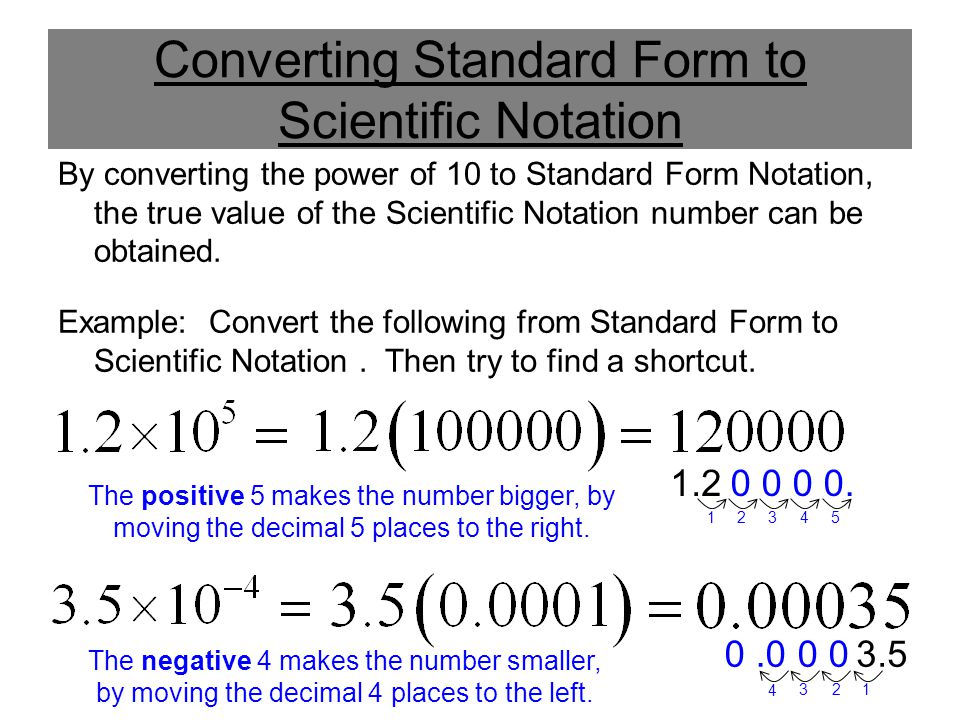 Converting between scientific hot sale notation and standard form